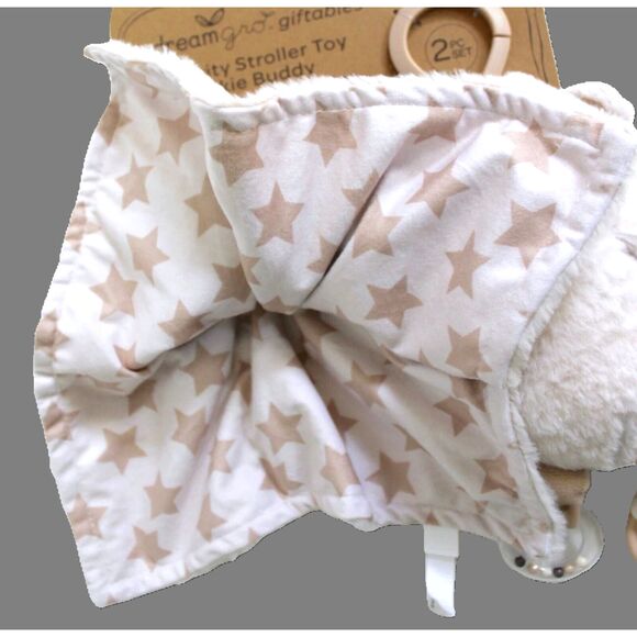 Dreamgro Activity Stroller Toy & Blankie Buddy Cream Fuzzy Bear Plush Lovey - Picture 3 of 3